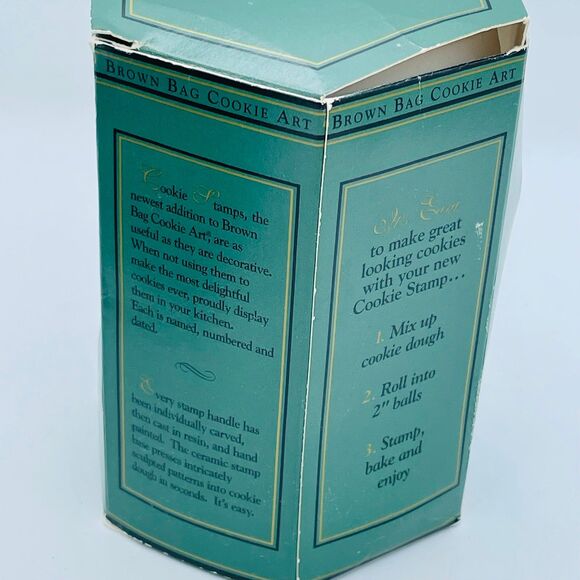 NIB Brown Bag Cookie Art Stamp Happy Birthday Teddy Bear Rare 1995 Recipe Book - Picture 7 of 8